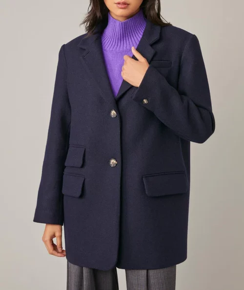 HARRIS WILSON FIRENZE Manteau en laine femme bleu Marine le comptoir rouen le havre