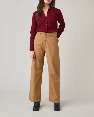 HARRIS WILSON FORALIA Pantalon en coton pour femme marron Noisette