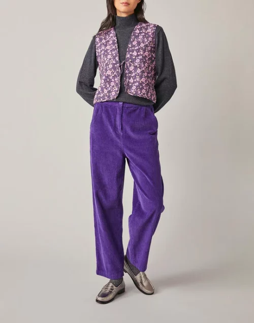 HARRIS WILSON FRANCK Pantalon femme en velours cassis