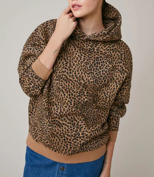 HARRIS WILSON GEORDY Sweat pour femme en coton motif Leopard