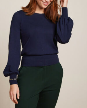 KING LOUIE Bell Sleeve Top Club Evening Blue