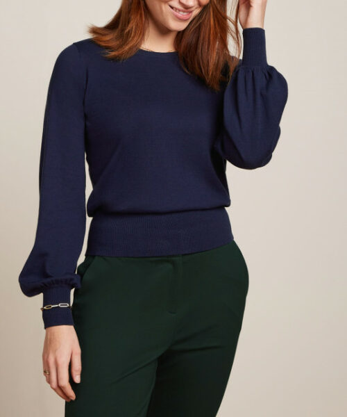 KING LOUIE Bell Sleeve Top Club Evening Blue