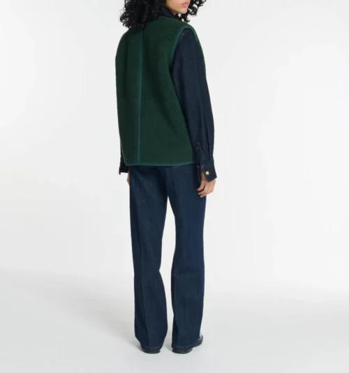 LABDIP BARNEY SHERPA Veste Sans Manches Reversible fourrure femme vert Forest le comptoir rouen le havre