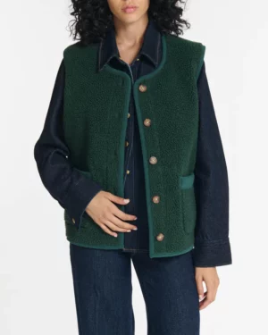 LABDIP BARNEY SHERPA Veste Sans Manches Reversible pour femme vert Forest