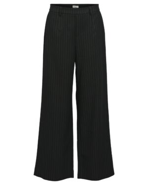 OBJECT OBJLISA Pantalon Large Femme Noir à Rayures Grises