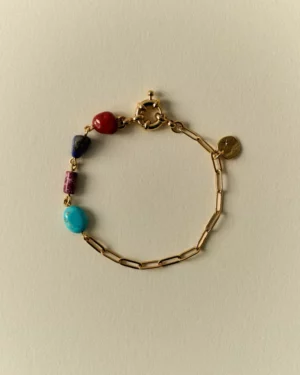 SESSUN KORAA Bracelet femme chaine et pierre Tutti Frutti