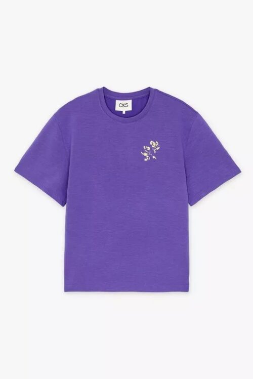 CKS SARIA T-Shirt Manches Courtes Femme Imprimé Violet – Image 2