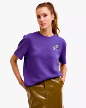 CKS SARIA T-Shirt Manches Courtes Femme Imprimé Violet