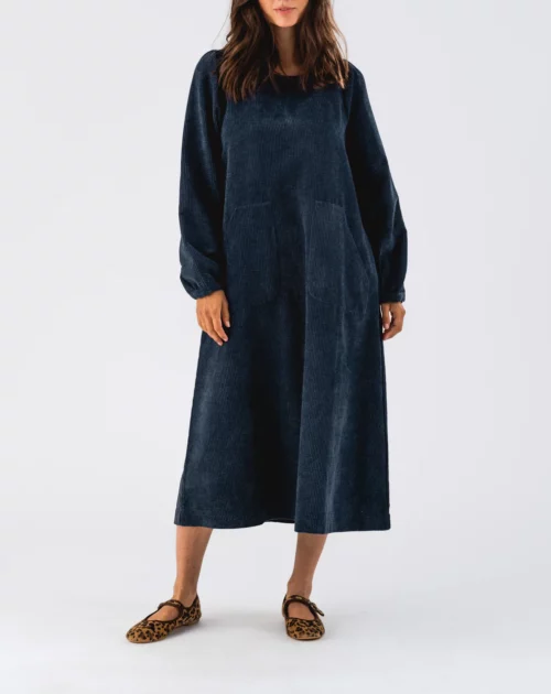 LOLLYS LAUNDRY LUCAS Robe velours Dark Blue