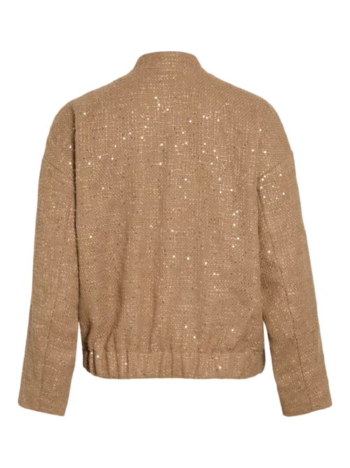 VILA Bombers pour Femme en Sequins Doré