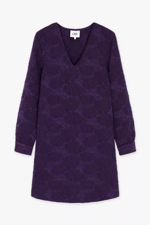 CKS DIEDEROP Robe Midi Col V Violet