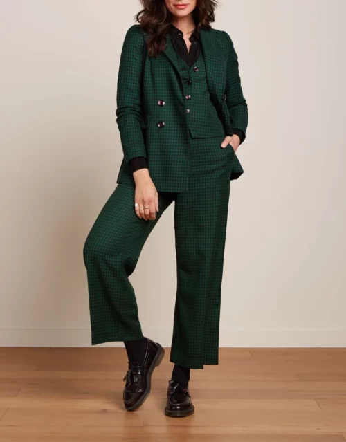 KING LOUIE TINA NORMAN CHECK Blazer pour Femme Avar Green