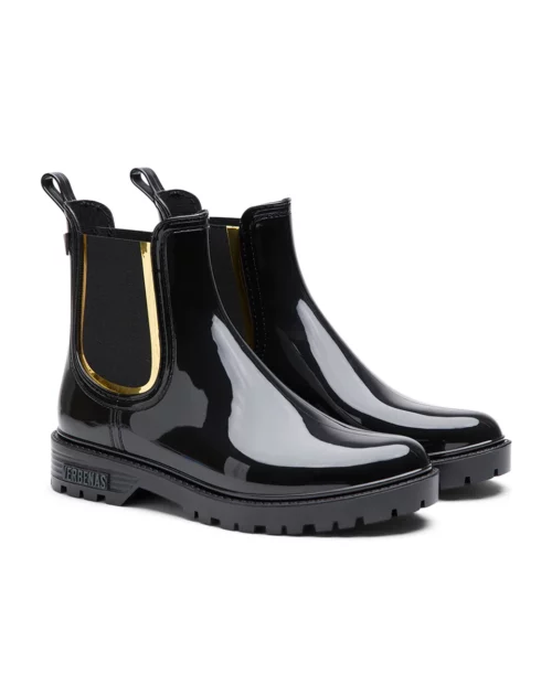 VERBENAS Bottes de Pluie Gaudi Brillo Espejo Noir Doré