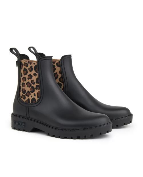 VERBENAS Bottes de Pluie Gaudi Mate Animal Noir Léopard