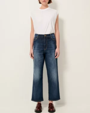 Sessùn Bay Cruise Jean droit taille haute femme en denim stonewashé
