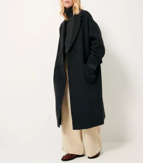 Sessùn MIA Manteau long pour femme en laine carbonella le comptoir rouen