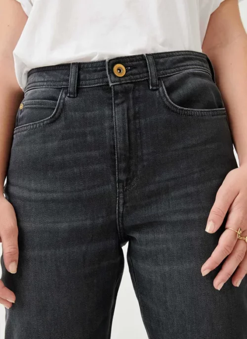 Sessùn Momon o Jean droit taille haute pour femme noir