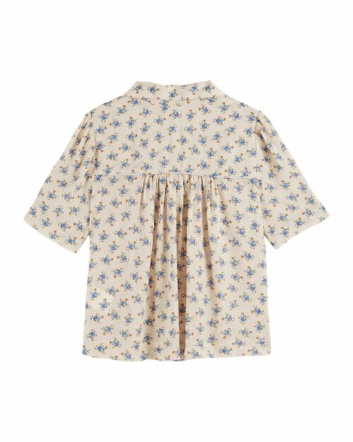 Chemise EMILE ET IDA BOEMIE écru avec imprimé floral Clématite et détails froncés