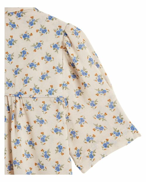 Chemise EMILE ET IDA BOEMIE écru avec imprimé Clématite et coupe féminine fluide