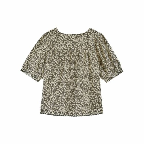 Vue arrière de la blouse EMILE ET IDA BLAISE en imprimé léopard noir