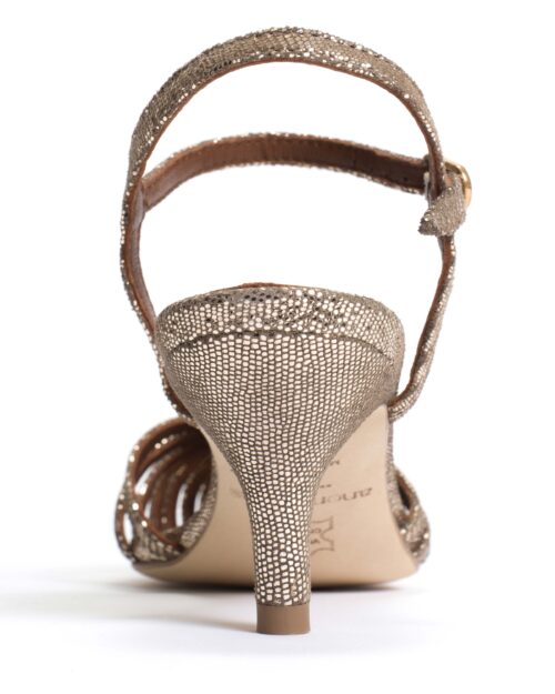 ANONYMOUS COPENHAGEN Keesha 55 Lizard Metallic Goat Sandales Champagne – Image 3