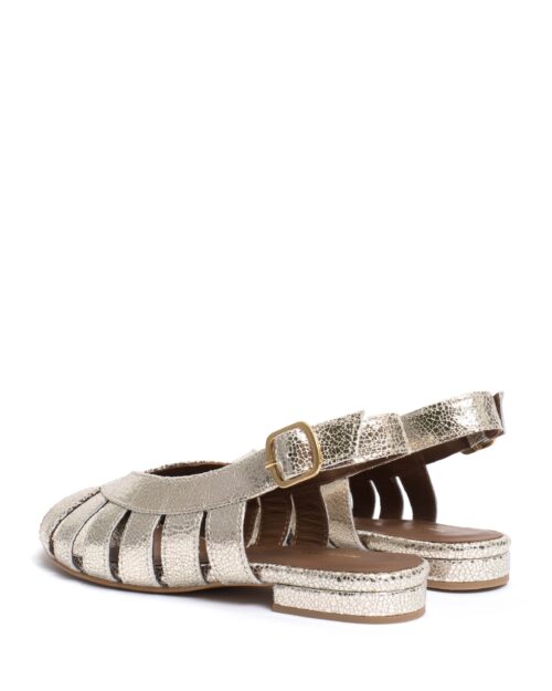 ANONYMOUS COPENHAGEN Sophie 20 Crackled Metallic Goat Sandales Champagne – Image 4