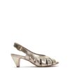 ANONYMOUS COPENHAGEN Sophie 50 Stiletto Crackled Metallic Goat Sandales Champagne