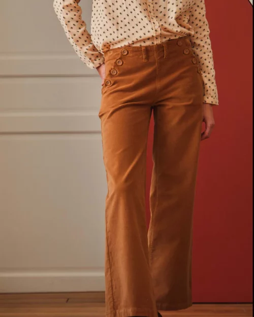 EMILE ET IDA YELANIE-VE Pantalon Velours Macadamia