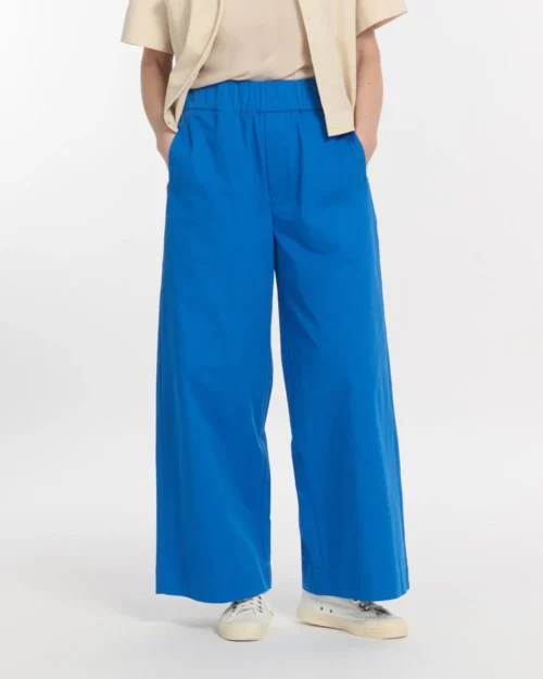 LABDIP UKA POPELINE Pantalon Large Femme Bleu Royal