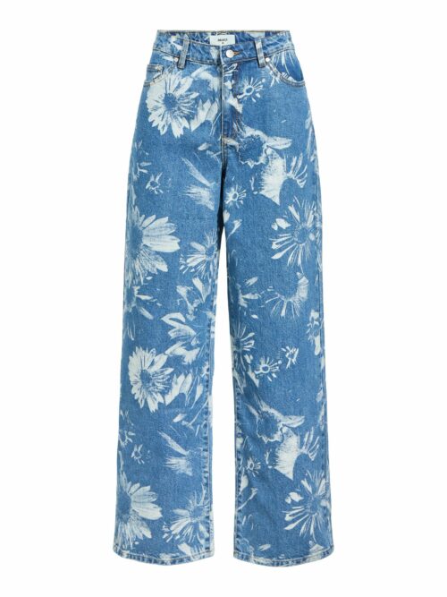 OBJECT OBJSAVA Jean Droit Femme Imprimé Floral Medium Blue Denim – Image 5