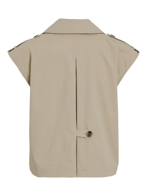 VILA VIEMELIE Trench Sans Manches Femme Feather Gray – Image 2