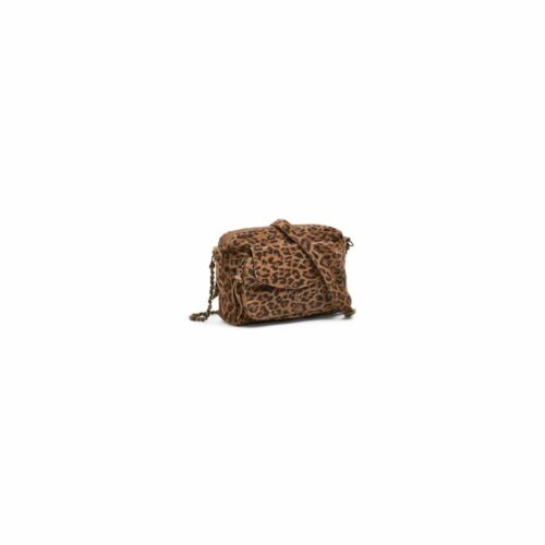 PIECES PCNAINA Petit Sac en Daim Léopard Black