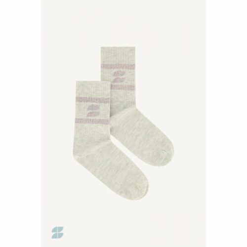 BY-BAR LOGO Chaussettes Light Grey Melee