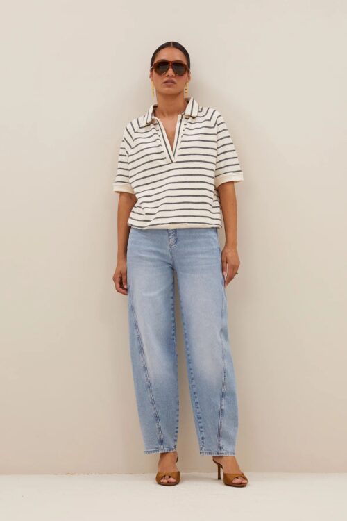 BY-BAR HARPER Top Black Breton Stripe