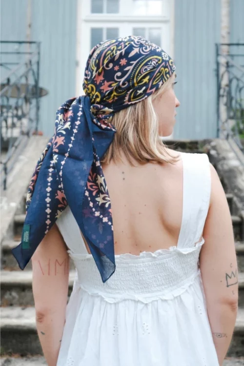MAISON LECOMTE FLAMENT Foulard Marbella Coton