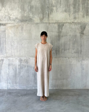 MYSAYANG LAMBAT Robe Longue Nut Stone Washed