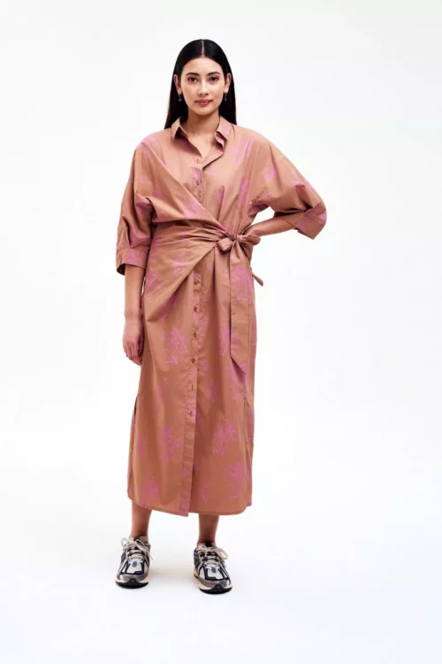 CKS DIOXA Robe Midi Brun – Image 3