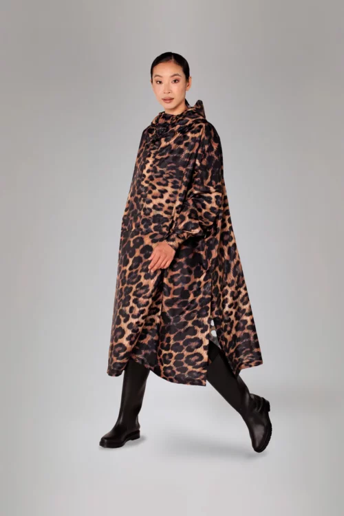 RAINKISS Poncho Léopard Foncé