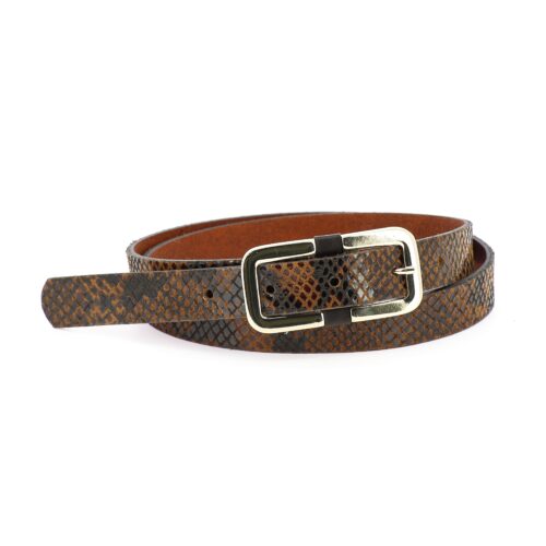 HERBERT LA MILLAU Ceinture Imprimé Serpent Choco