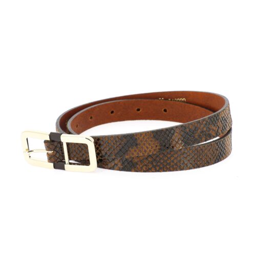 HERBERT LA MILLAU Ceinture Imprimé Serpent Choco – Image 2