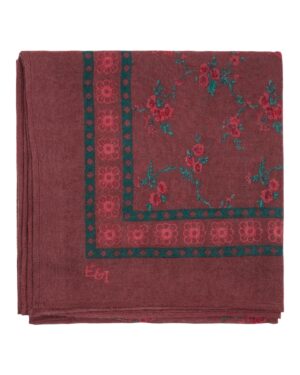 Foulard pour femme rouge aster référence AC-FOULARD 1 Emile et Ida, 100% laine, made in India