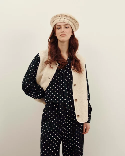 EMILE ET IDA CECILE Blouse Col Pois Polka Noir – Image 5