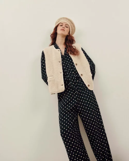 EMILE ET IDA CECILE Blouse Col Pois Polka Noir – Image 4