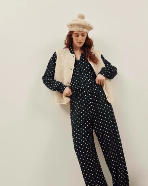 EMILE ET IDA CECILE Blouse Col Pois Polka Noir – Image 6