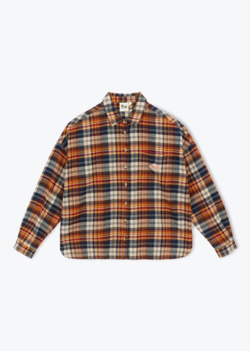 Blouse pour femme imprimé à carreaux écossais. 100% coton. Fabriqué en Inde. Référence H25WB15 Arsène et les Pipelettes.