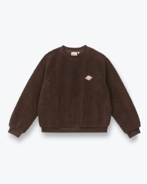 Sweat pour femme sherpa marron avec logo AP & Co. 100% polyester. Fabriqué en Inde. Référence H25WS01 Arsène et les Pipelettes.