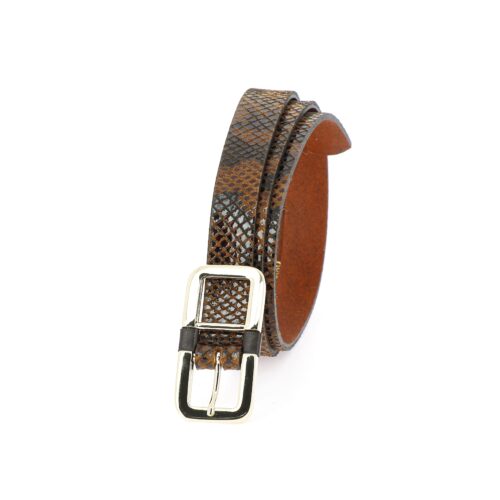 HERBERT LA MILLAU Ceinture Imprimé Serpent Choco – Image 3