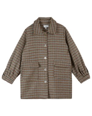 Manteau Laine motif Pied De Poule pour femme référence CALVIN Emile et Ida, made in Portugal