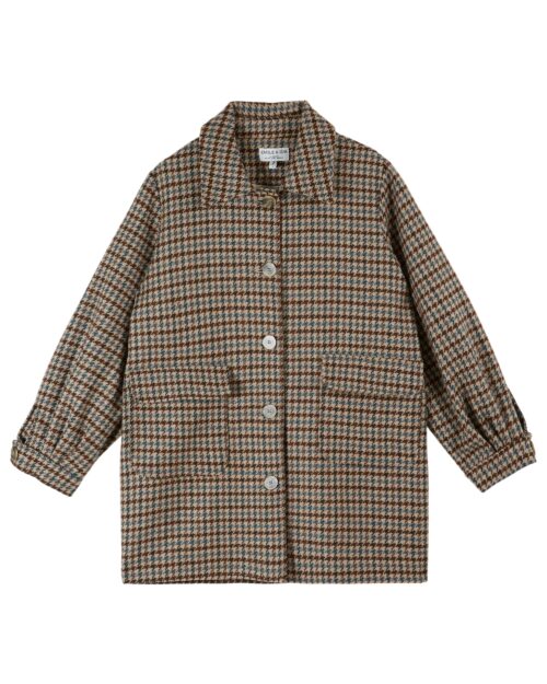 Manteau Laine motif Pied De Poule pour femme référence CALVIN Emile et Ida, made in Portugal
