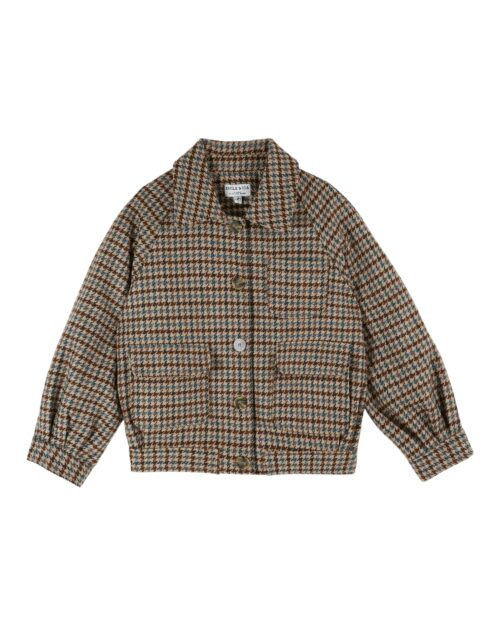 Blouson Laine imprimé Pied De Poule pour femme référence CASSIE Emile et Ida, made in Portugal
